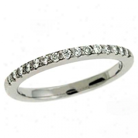 14k White Prong-set 0.23 Ct Diamond Band Ring