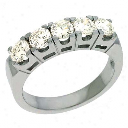 14k White Prong-set 1.2 Ct Diamond Band Tingle