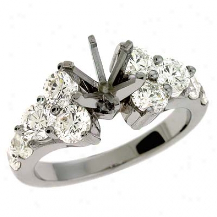 14k White Round 1.85 Ct Diamond Engagement Ring