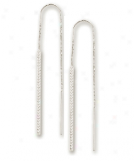 14k White Simple Tribunal Threader Earrings