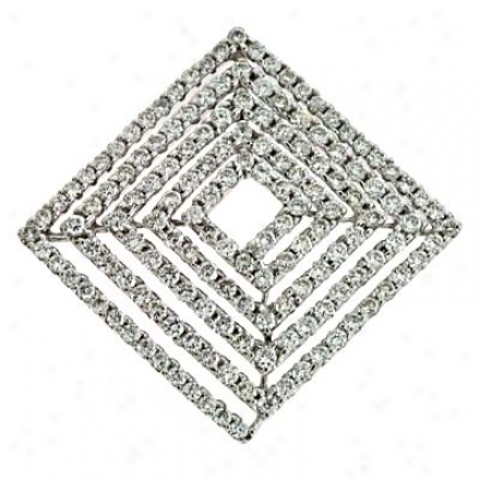 14k White Slide 1.53 Ct Diamond Pendant