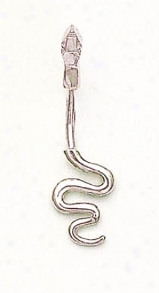 14k White Snake Belly Ring