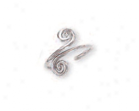 14k White Spiral Toe Ring