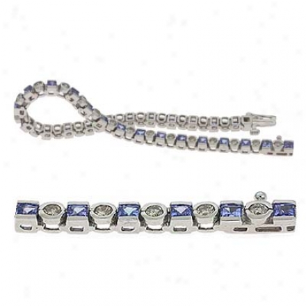 14k Happy Tanzanite And Diamond Bracelet