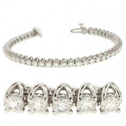 14k White Tennis 8.0l Ct Diamond Bracelet