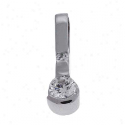 14k White Trendy 0.28 Ct Diamond Pendant