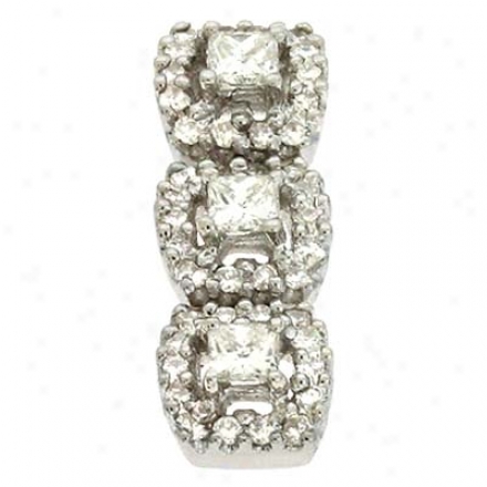 14k White Trendy 0.5 Ct Diamond Pendant