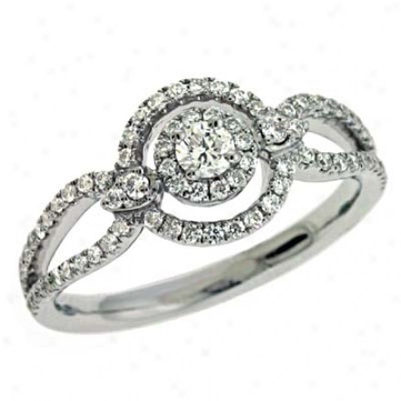 14k White Teendy 0.5 Ct Diamond Ring