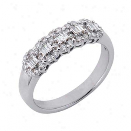 14k White Trendy 0.57 Ct Diamond Band Ring