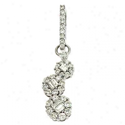 14k White Trendy 0.66 Ct Diamond Pendant