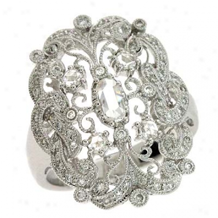 14k White Trendy 0.73 Ct Brilliant Ring