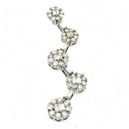 14k White Trendy 1.04 Ct Diamond Pendant