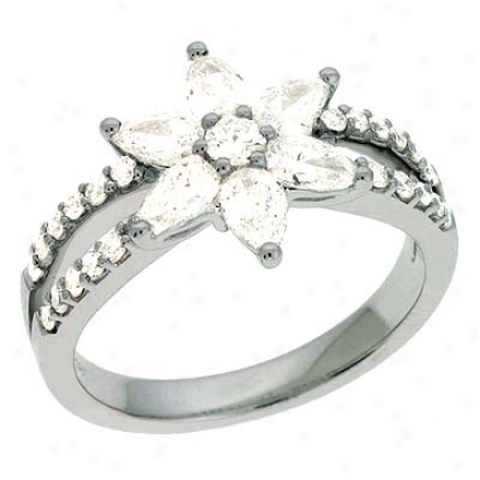 14k White Trendy 1.09 Ct Brilliant Ring