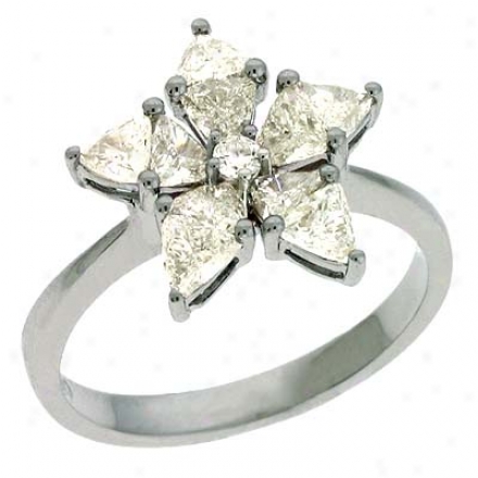 14k White Trendy 1.15 Ct Diamond Clique