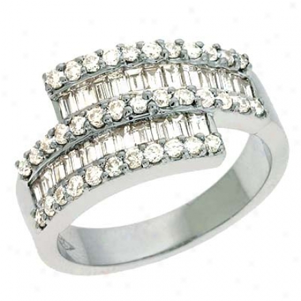 14k Whit3 Trendy 1.2 Ct Diamond Ring