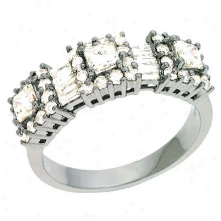 14k White Trendy 1 .25 Ct Diamond Ring