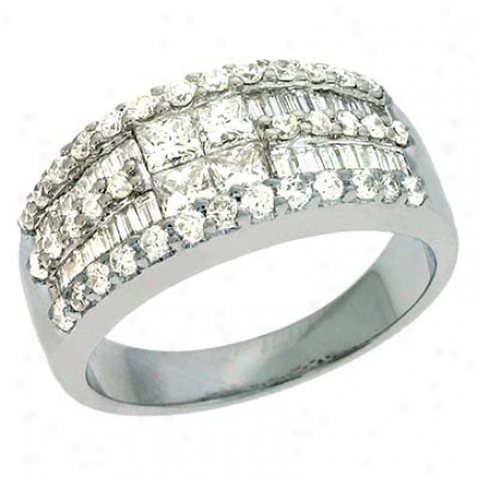 14k White Trendy 1.44 Ct Diamond Ring