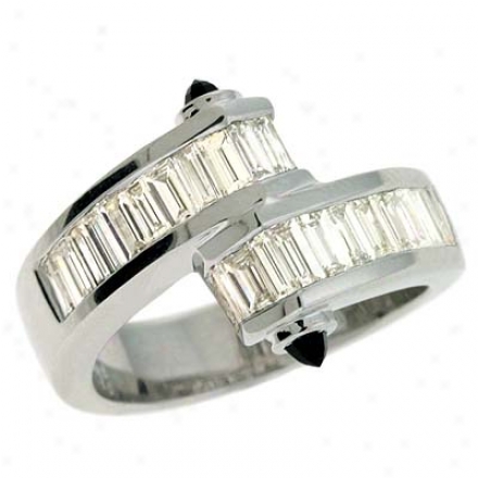 14k White Trendy 1.45 Ct Diamond Ring