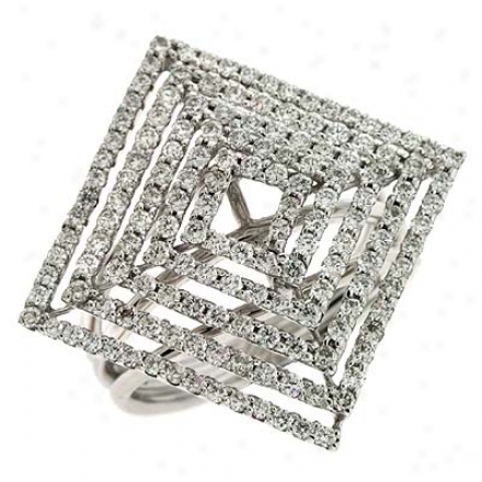 14k White Trendy 1.5 Ct Diamond Ring