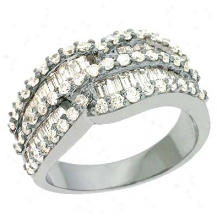 14k White Trendy 1.51 Ct Diamond Ring