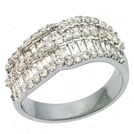 14k White Trendy 1.53 Ct Diamond Ring