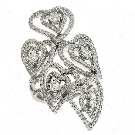 14k White Trendy 1.55 Ct Diamond Ring