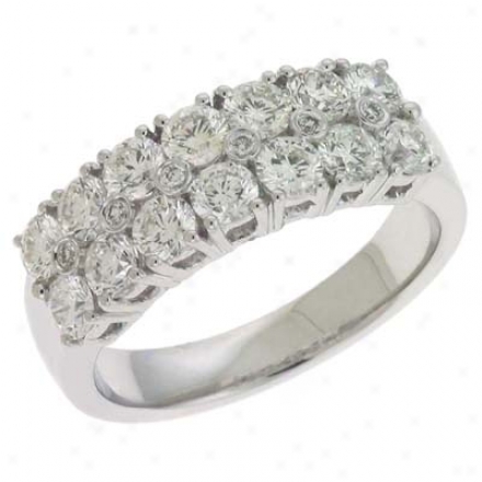 14k White Trendy 1.61 Ct Diamond Rinh