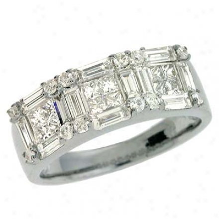 14k White Trendy 1.63 Ct Diamond Ring