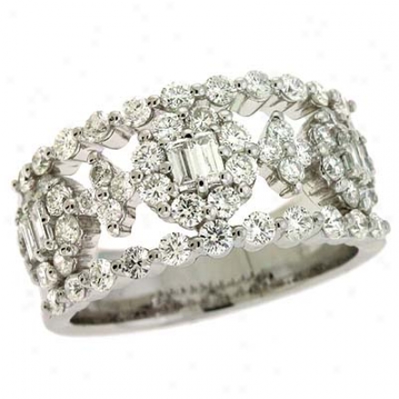 14k White Trendy 1.66 Ct Diamond Ring