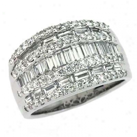 14k White Trendy 1.9 Ct Diamond Ring