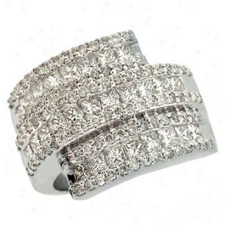 14k White Trendy 2.31 Ct Diamond Ring