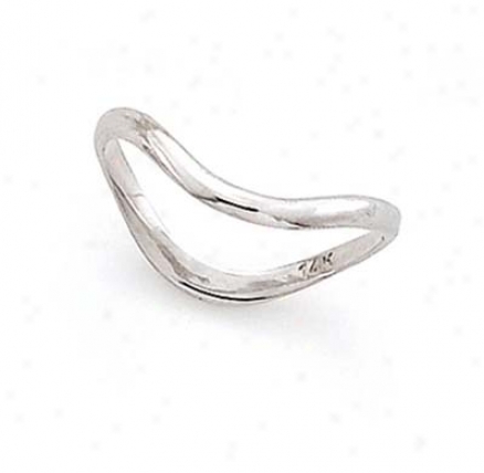 14k White Wave Thumb Ring