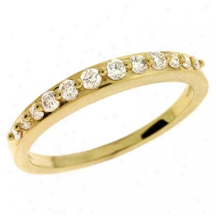 14k Golden 0.3 Ct Diamond Band Ring