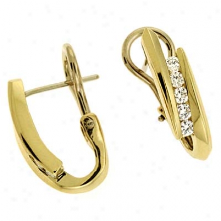14k Yellow 0.48 Ct Diamond Earrings
