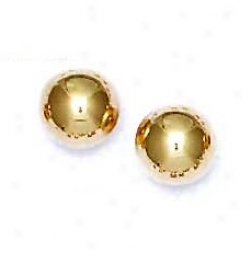 14k Yellow 10 Mm Ball Friction-back Speed Stud Earrings