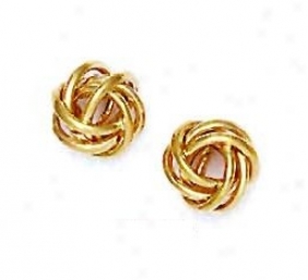 14k Yellow 10 Mm Love-knot Friction-back Post Earrings