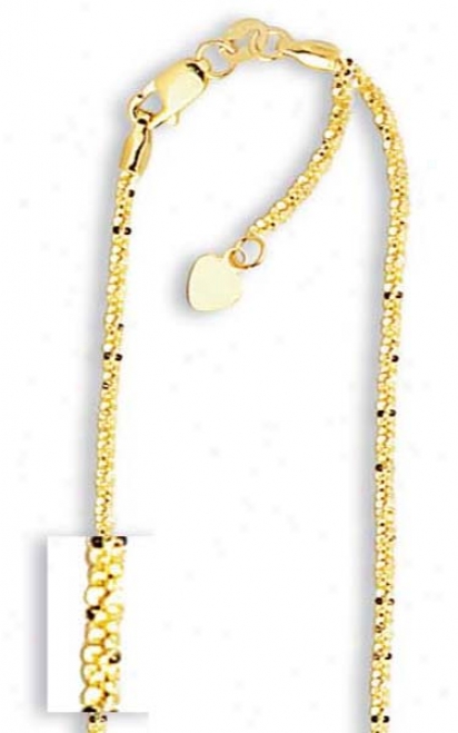 14k Yellow 1.5 Mm Adjustable Sparkle Chain Necklace - 22 In