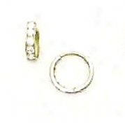 14k Yellow 1.5 Mm Round Cz Chiodrens Hinged Earrings