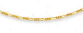 14k Yellow 1.9 Mm Medium Figaro Link Anklet - 10 Inch