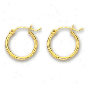 14k Yellow 2 Mm Hoop Earrings