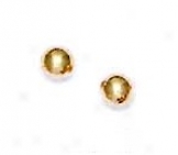 14k Yellow 4 Mm Ball Friction-back P0st Stud Earrings