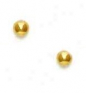 14k Yellow 4 Mm Childrens Ball Screw-back Earrings