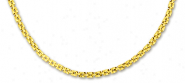 14k Yellow 4 Mm Triple Row Panther Necklace - 17 Inch