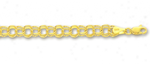 14k Yellow 4.5 Mm Charm Bracelet - 7 Inch