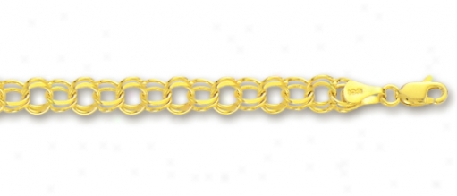 14k Yellow 4.5 Mm Charm Bracelet - 8 Inch