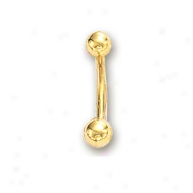 14k Yellow 5 Mm Ball Belly Ring