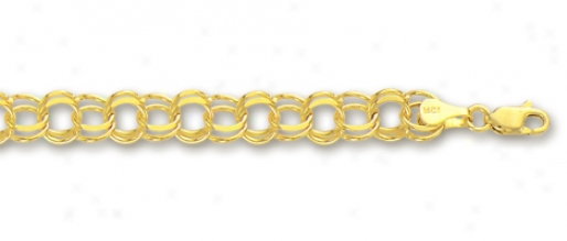 14k Yellow 5 Mm Charm Bracelet - 8 Inch