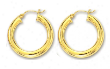 14k Yellow 5 Mm Hoop Earrings