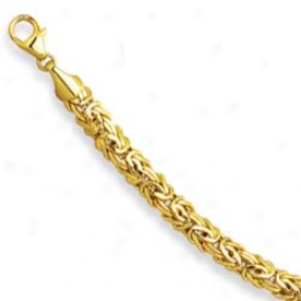 14k Yellow 5.9 Mm Byzantine Bracelet - 7.25 Inch