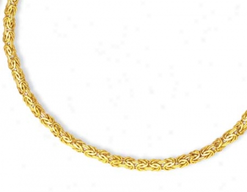 14k Golden 5.9 Mm Byzantine Necklace - 18 Inch